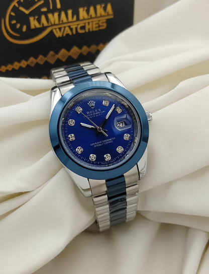 Rolex Two Tone chain Blue silver